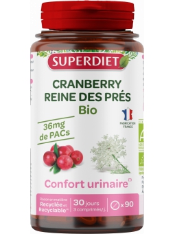 Cranberry bio reine des prés 90 gélules Super Diet Herboristerie de paris reine des près canneberge urinaire