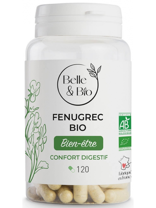 Fenugrec bio 120 gélules Belle et Bio maintien de la digestion et de la santé gastro-intestinale Herboristerie de paris
