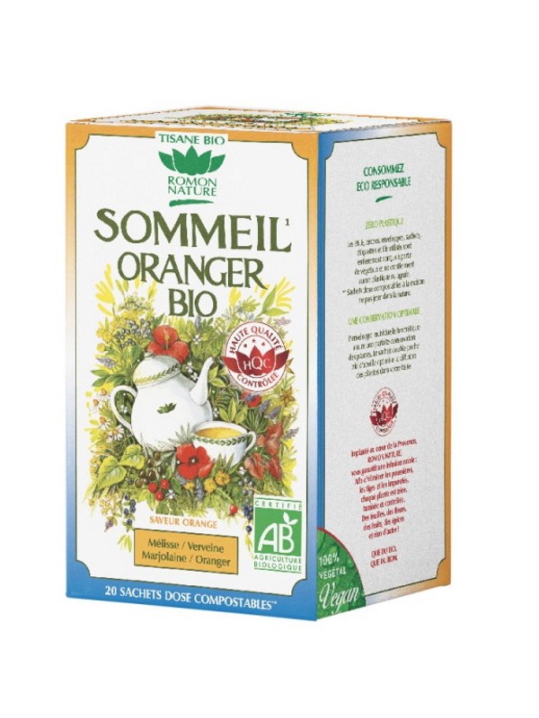 Tisane Sommeil Oranger 20 sachets 32g Romon Nature sérénité et anti stress sommeil réparateur Herboristerie de paris