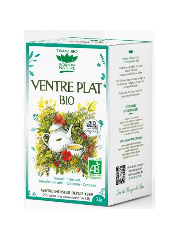 Tisane Ventre plat 20 sachets 32g Romon Nature contre les ballonnements Herboristerie de paris