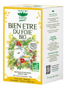 Tisane Bien être du foie 20 sachets 32g Romon Nature hépatique Herboristerie de paris