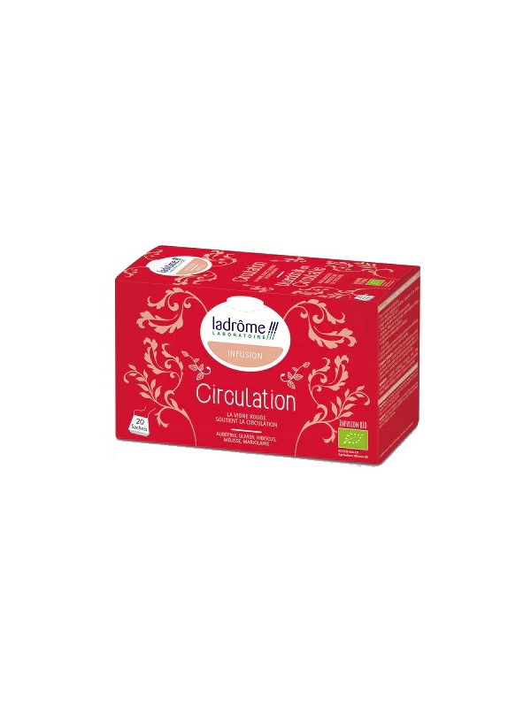 Infusion Circulation 20 sachets de 1.5g Ladrome hibiscus aubépine olivier Herboristerie de paris