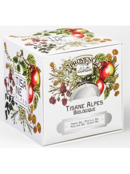 Tisane des Alpes biologique 24 sachets recharge carton Provence D'Antan Herboristerie de paris infusion des alpes génépi