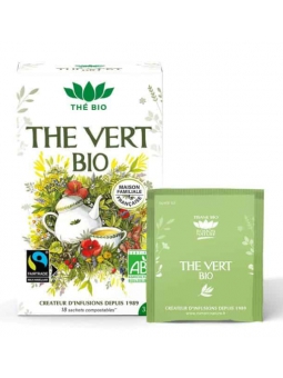 Tisane Thé vert bio 20 sachets 36g Romon Nature thé vierge non fermenté Herboristerie de paris