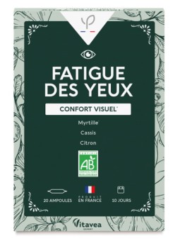 Fatigue des Yeux Myrtille Cassis et Citron 20 ampoules de 10ml Bio Conseils Herboristerie de paris