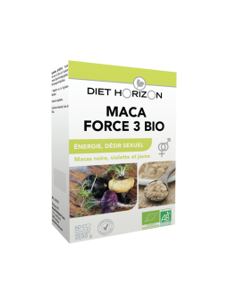 Maca Force 3 bio 60 gélules Diet Horizon maintien des performances physiques Herboristerie de paris
