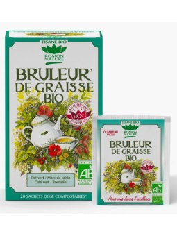 Tisane Bruleur de Graisse bio 20 sachets Romon Nature action anti capitons infusion Herboristerie de paris