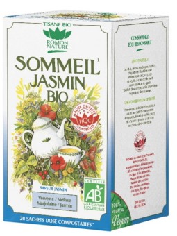 Tisane Sommeil Jasmin bio 20 sachets 32g Romon Nature verveine jasmin mélisse Herboristerie de paris