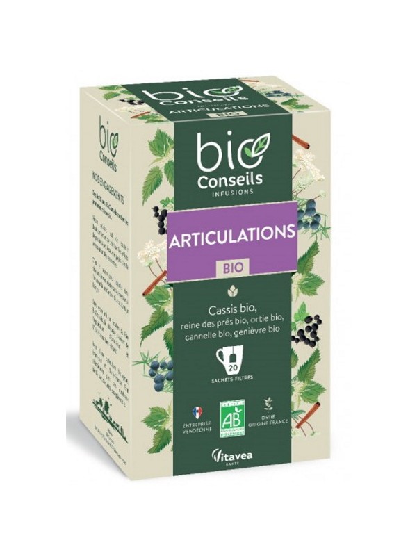 Infusion Articulations bio 20 sachets filtre Bio Conseils herboristerie de paris