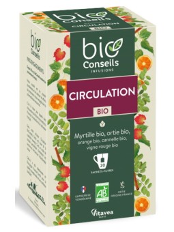 bio Conseils Infusion Circulation bio 20 sachets filtre herboristerie de paris