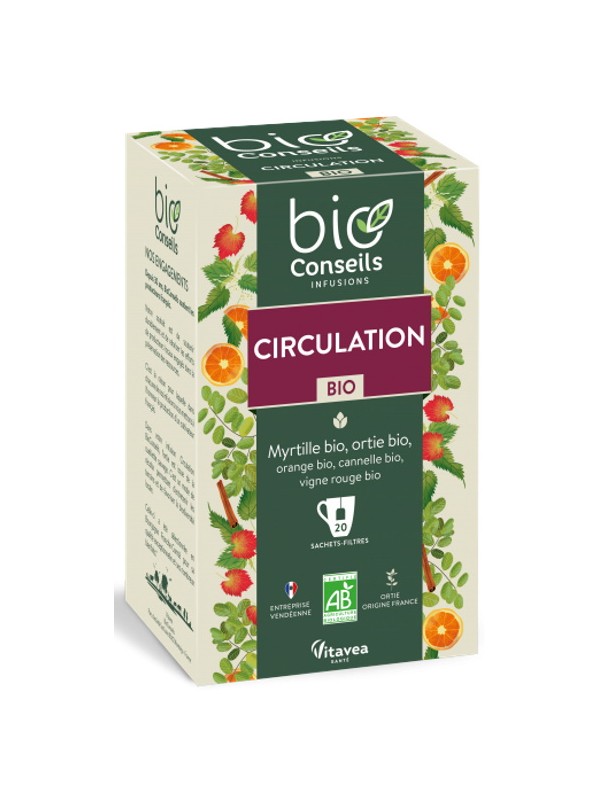 bio Conseils Infusion Circulation bio 20 sachets filtre herboristerie de paris