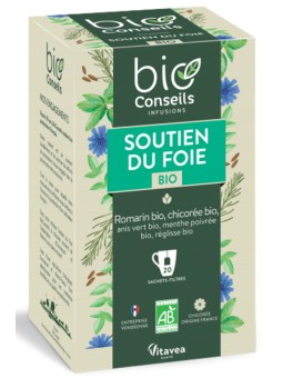 Infusion soutien du Foie bio 20 sachets filtre Bio Conseils herboristerie de paris