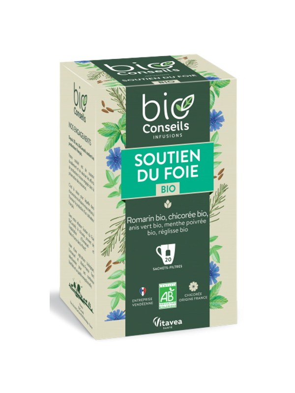 Infusion soutien du Foie bio 20 sachets filtre Bio Conseils herboristerie de paris