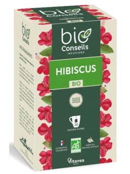 Infusion Hibiscus bio 20 sachets filtre Bio Conseils Herboristerie de paris