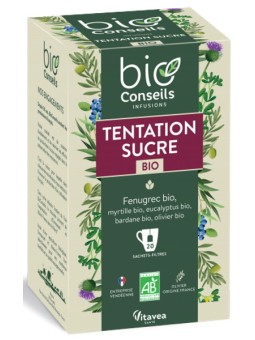 Bio Conseils Infusion Tentation des sucres bio 20 sachets filtre Heboristerie de paris