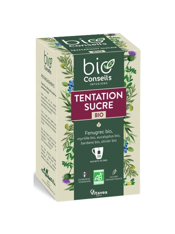Bio Conseils Infusion Tentation des sucres bio 20 sachets filtre Heboristerie de paris