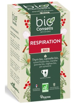 Infusion Respiratoire bio 20 sachets filtre Bio Conseils Herboristerie de paris