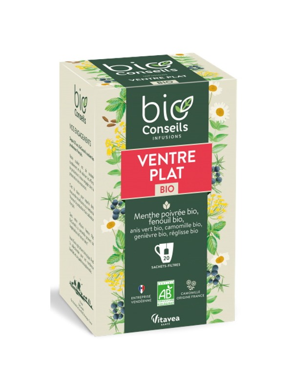 Bio Conseils Infusion Ventre Plat bio 20 sachets filtre Herboristerie de paris