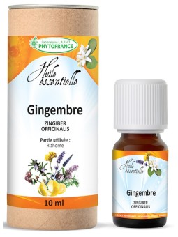 Huile essentielle de Gingembre rhizome Bio 10 ml Phytofrance tonus vitalité Herboristerie de paris