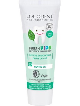 Dentifrice Kids enfants menthe douce 50 ml Logodent Logona - dentifrice bio enfants Herboristerie de paris
