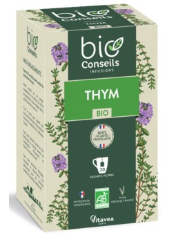 Infusion Thym bio 20 sachets filtres Bio Conseils Herboristerie de paris aide la respiration supérieure