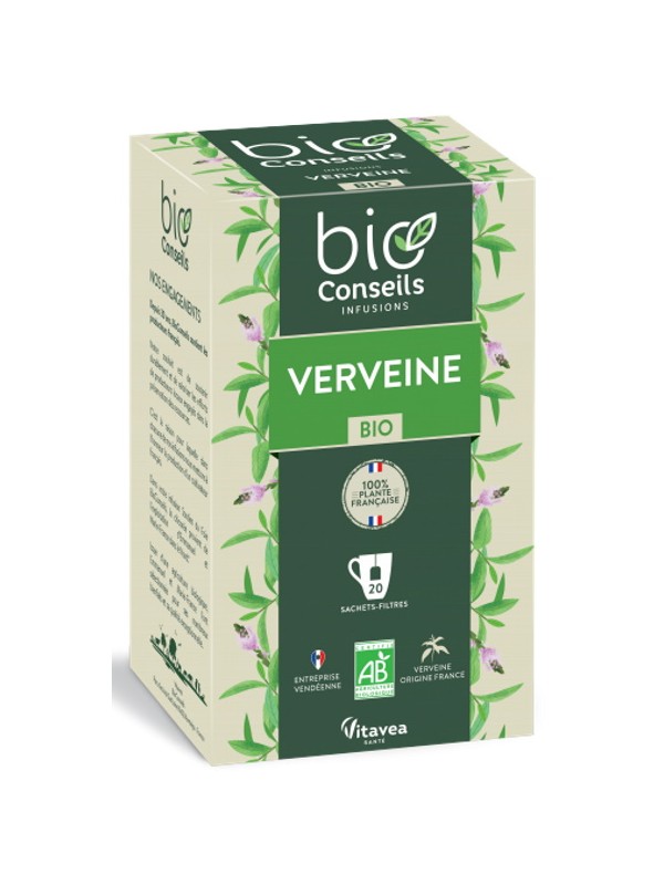 Infusion Verveine bio 20 sachets filtre Bio Conseils Herboristerie de paris calme et sérénité