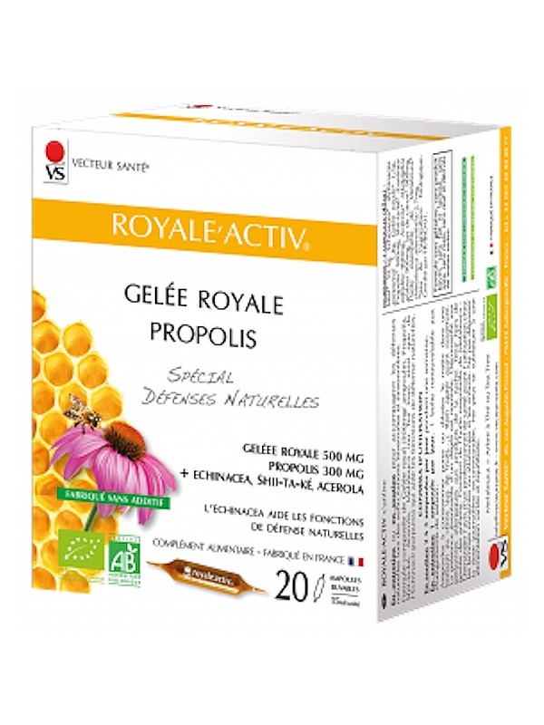 Royale'activ 20 ampoules de 10 ml Vecteur Santé Herboristerie de paris défenses immunitaires