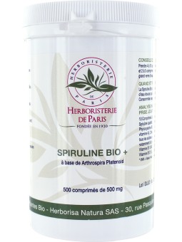 Spiruline bio  + 500 comprimés de 500 mg Herboristerie de Paris - complément alimentaire algue d'eau douce phycocyanine