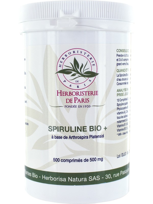Spiruline bio  + 500 comprimés de 500 mg Herboristerie de Paris - complément alimentaire algue d'eau douce phycocyanine