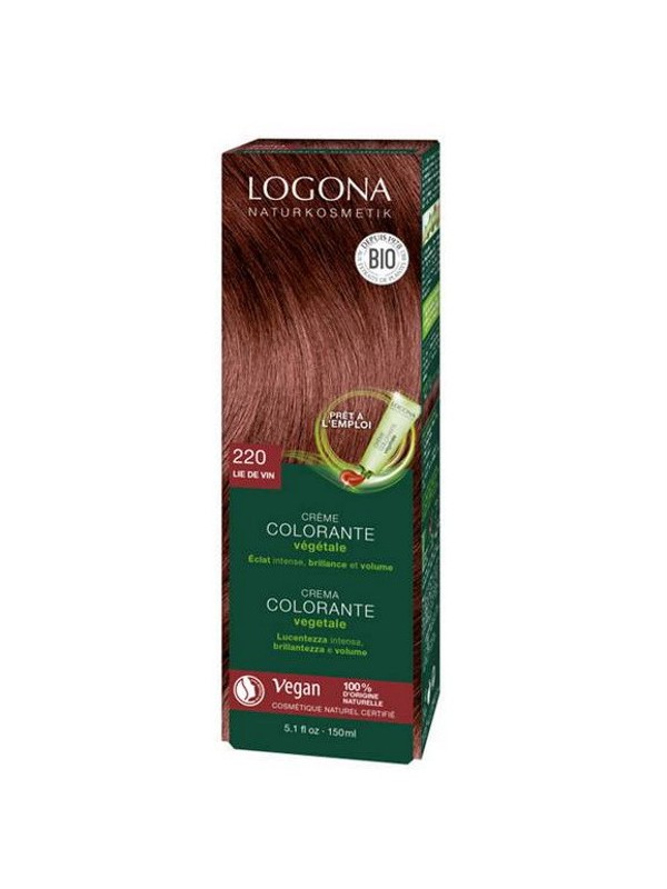 Crème colorante Lie de vin 202 cheveux chatains 150 ml Logona herboristerie de paris