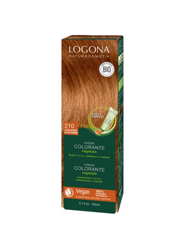 Crème colorante Couleurs d'Automne 210 cheveux chatains 150 ml Logona coloration capillaire Herboristerie de paris