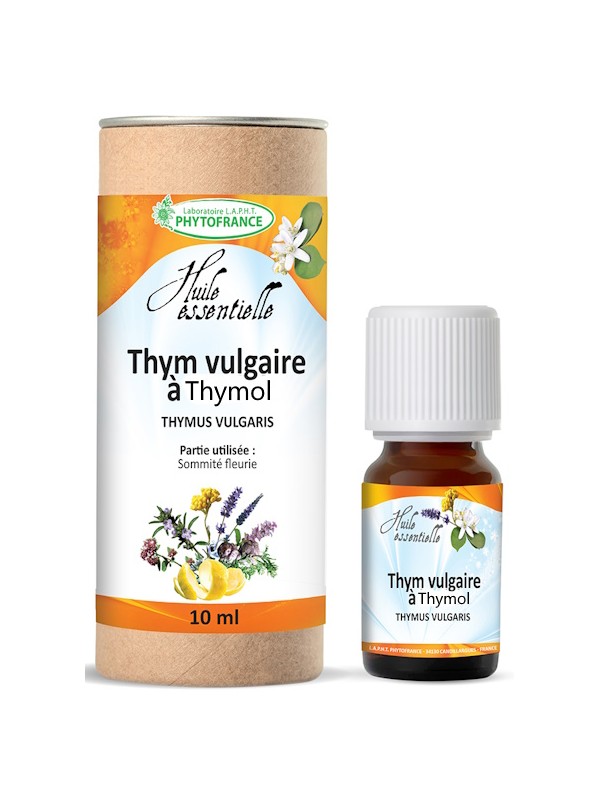 Huile Essentielle de Thym vulgaire Thymol 10ml Phytofrance Herboristerie de paris défenses immunitaires