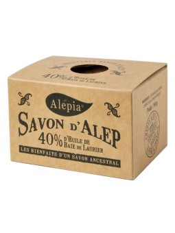 Savon d'Alep ancestral 40% baie de Laurier 190 gr Alepia savon traitant Herboristerie de paris