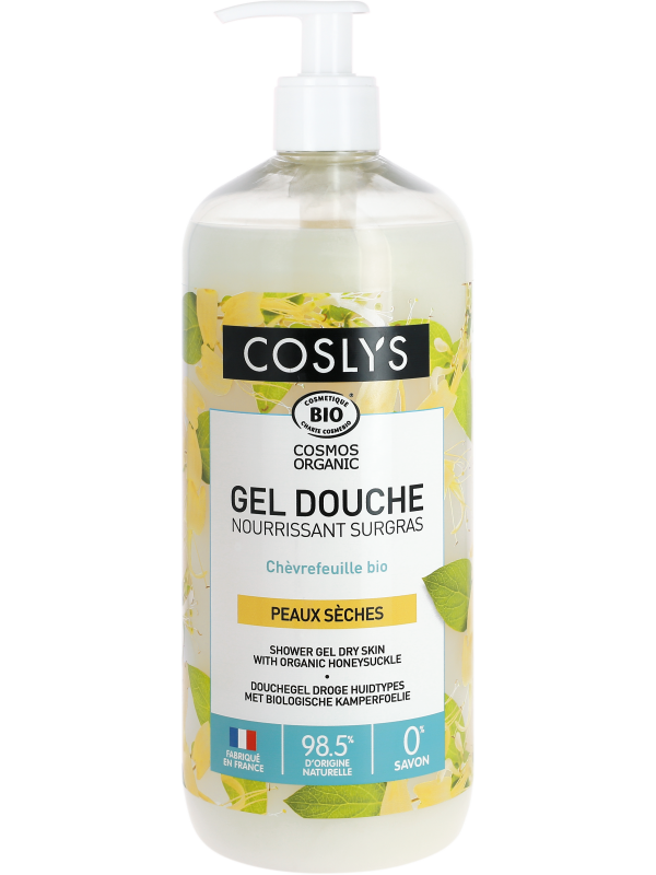 Gel douche nourrissant surgras au chevrefeuille bulle de satin 1 L Coslys Herboristerie de paris