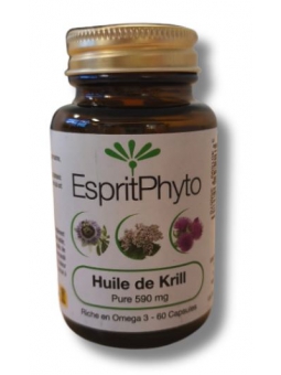 Huile de Krill Pure 60 capsules de 500mg EspritPhyto oméga 3 EPA DHA Herboristerie de paris