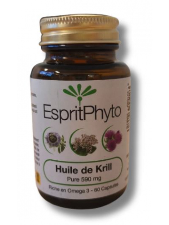 Huile de Krill Pure 60 capsules de 500mg EspritPhyto oméga 3 EPA DHA Herboristerie de paris