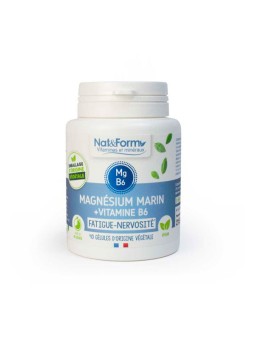 Magnésium marin Vitamine B6 40 gélules Nat et Form stress nervosité sommeil Herboristerie de paris