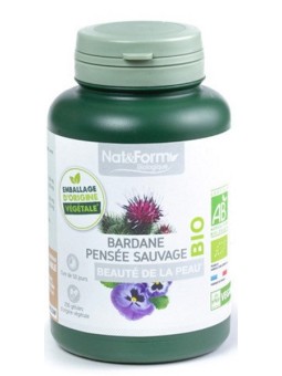 Complexe Bardane Pensée Sauvage bio 200 gélules Nat et Form santé de la peau Herboristerie de paris