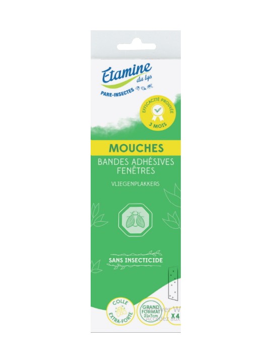 4 Bandes adhésives anti mouches fenêtres Etamine du Lys Herboristerie de paris