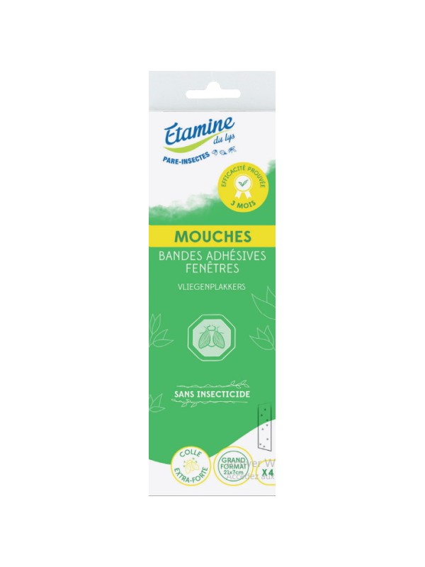 4 Bandes adhésives anti mouches fenêtres Etamine du Lys Herboristerie de paris