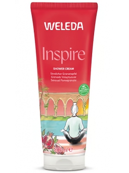 Crème de douche à la grenade bio Eveil des sens 200 ml Weleda peaux réactives Natrue Herboristerie de paris
