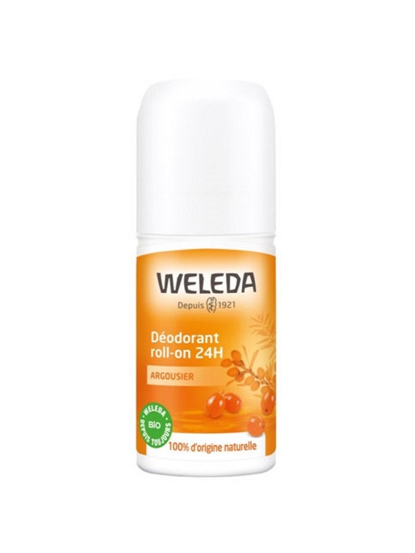 Déodorant roll on 24h Argousier 50ml Weleda senteurs de mandarine et d'orange Herboristerie de paris