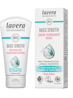 Crème hydratante riche Aloe Vera bio et Karité bio BASIS 50 ml Lavera Herboristerie de paris