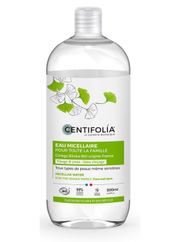 Eau Micellaire pour toute la famille ginkgo 500ml Centifolia Herboristerie de paris
