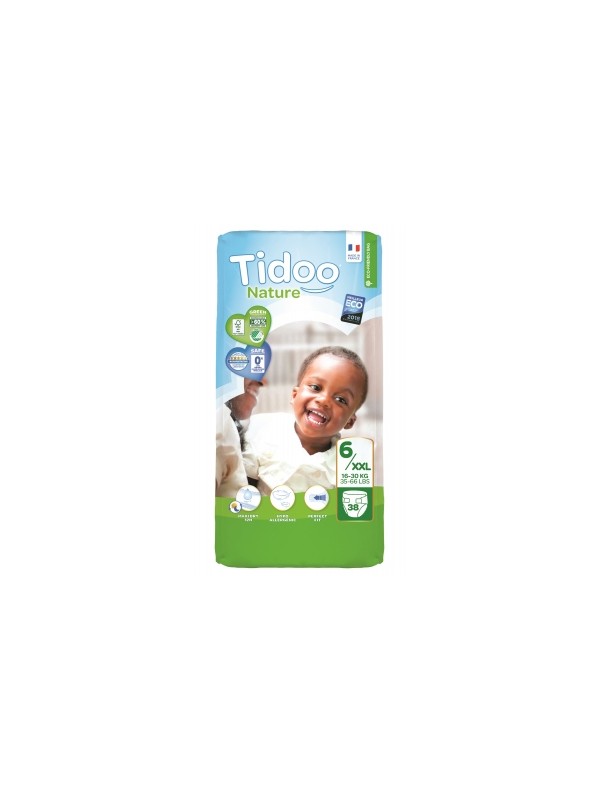 38 Couches Jumbo Pack (T6/XXL) 16/30 Kg Tidoo Herboristerie de Paris