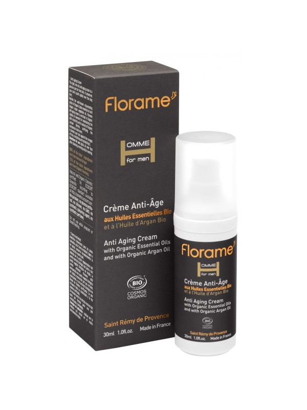 Crème anti-âge bio Homme 30 ml Florame algues et fougères anti rides Herboristerie de paris