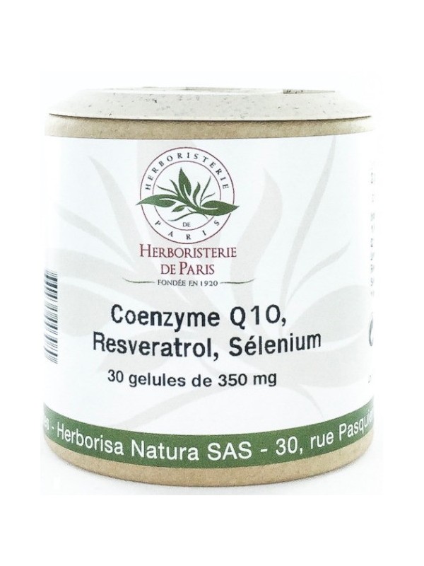 Coenzyme Q10 Fort Resveratrol Sélénium 30 Gélules Herboristerie de Paris ubiquinone Herboristerie de paris