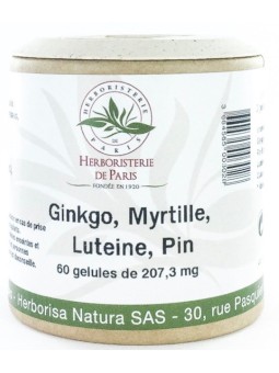 Ginkgo Myrtille Lutéine OPC Zéaxanthine 60 Gélules Herboristerie de Paris santé oculaire