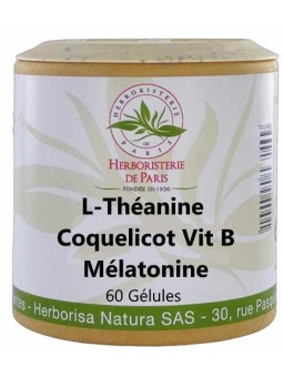 L théanine Coquelicot Vitamines B Mélatonine 60 Gélules Herboristerie de Paris aide au maintien du sommeil Morphea