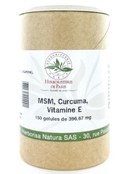 M.S.M Curcuma Vitamine E 150 gélules Herboristerie de Paris methyl sulfonyl methane curcumine